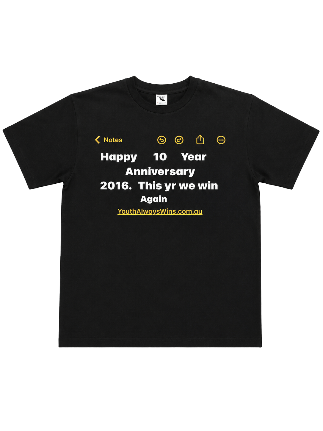YAWS TEE BLACK/NOTES GRAPHIC
