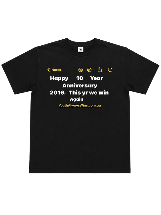 YAWS TEE BLACK/NOTES GRAPHIC